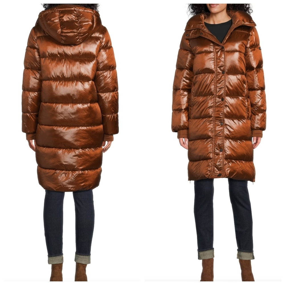 NWOT BCBGMaxAzria Women's Hooded Collared Puffer Coat